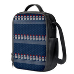 Snowman Knitted Pattern Print Crossbody Lunch Bag