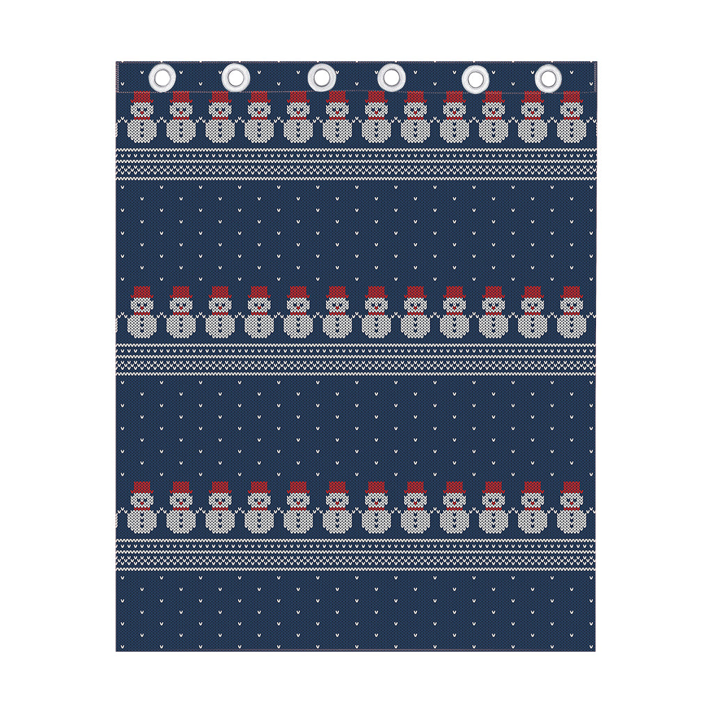 Snowman Knitted Pattern Print Curtain