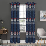 Snowman Knitted Pattern Print Curtain