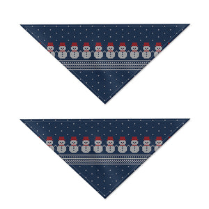 Snowman Knitted Pattern Print Dog Bandana