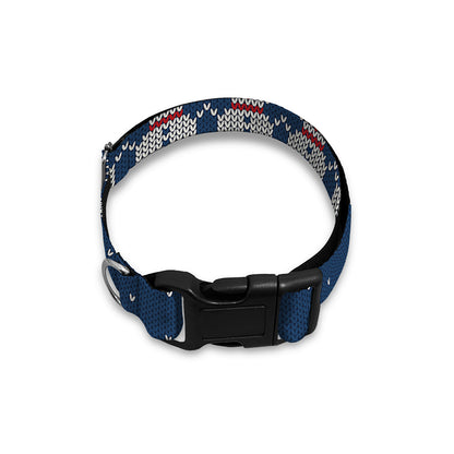 Snowman Knitted Pattern Print Dog Collar