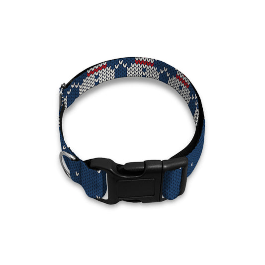 Snowman Knitted Pattern Print Dog Collar