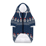 Snowman Knitted Pattern Print Dog Zip Up Hoodie