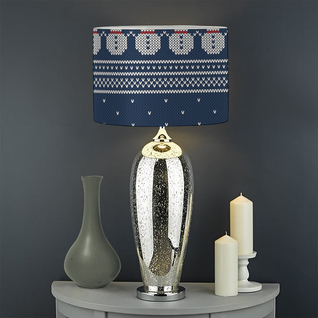 Snowman Knitted Pattern Print Drum Lamp Shade