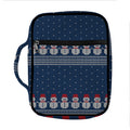 Snowman Knitted Pattern Print Front Pocket Bible Bag