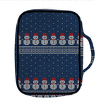 Snowman Knitted Pattern Print Front Pocket Bible Bag