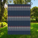 Snowman Knitted Pattern Print Garden Flag