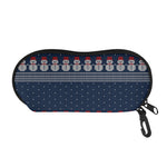 Snowman Knitted Pattern Print Glasses Case