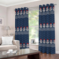 Snowman Knitted Pattern Print Grommet Curtains