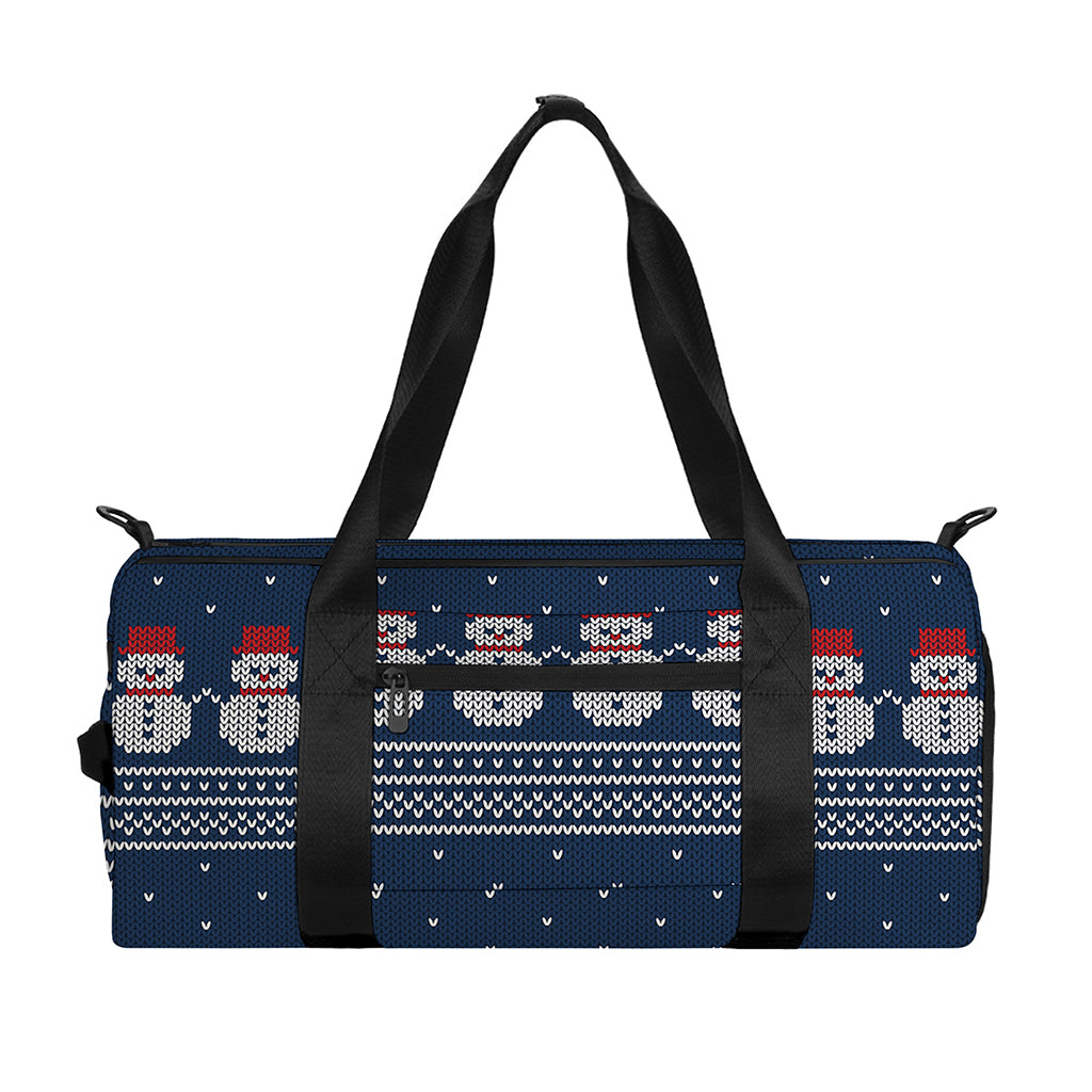 Snowman Knitted Pattern Print Gym Bag