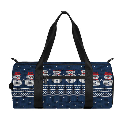 Snowman Knitted Pattern Print Gym Bag