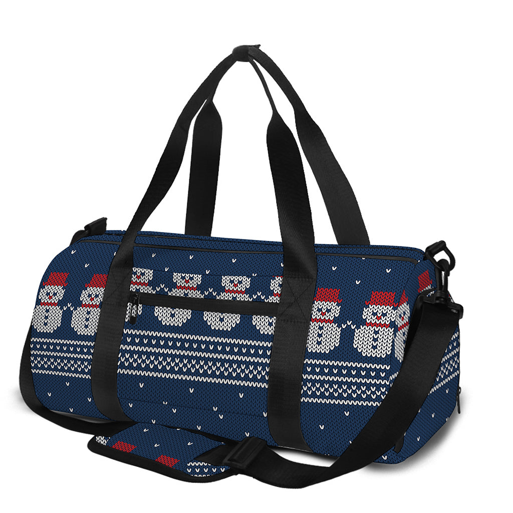 Snowman Knitted Pattern Print Gym Bag