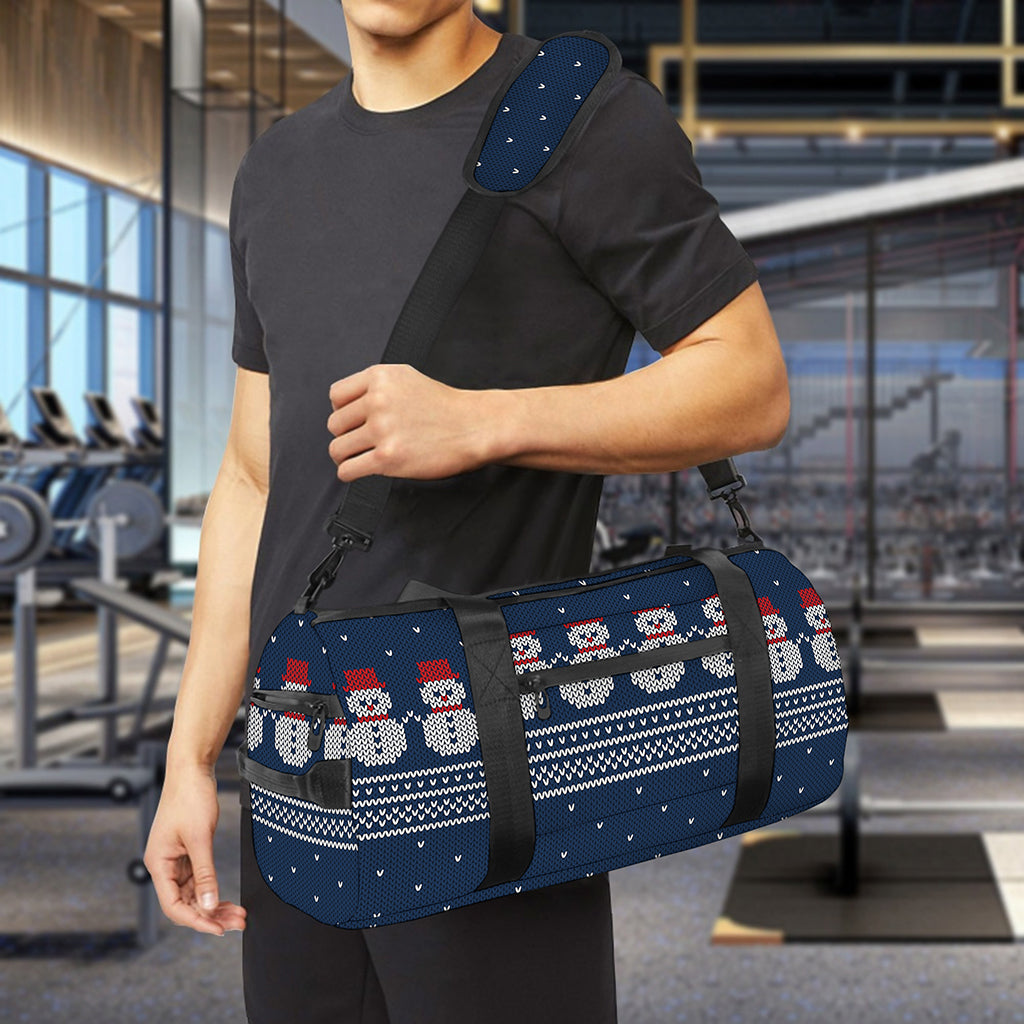 Snowman Knitted Pattern Print Gym Bag