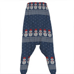 Snowman Knitted Pattern Print Hammer Pants