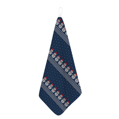 Snowman Knitted Pattern Print Hand Towel