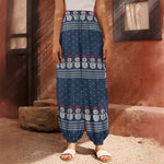 Snowman Knitted Pattern Print Harem Pants