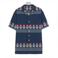Snowman Knitted Pattern Print Hawaiian Shirt