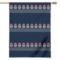 Snowman Knitted Pattern Print House Flag