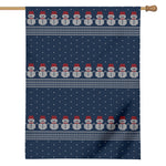 Snowman Knitted Pattern Print House Flag