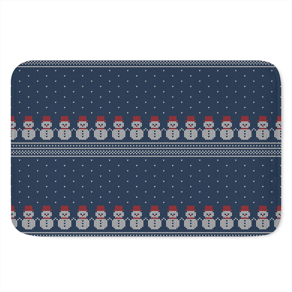 Snowman Knitted Pattern Print Indoor Door Mat