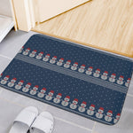 Snowman Knitted Pattern Print Indoor Door Mat