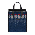 Snowman Knitted Pattern Print Insulated Lunch Tote