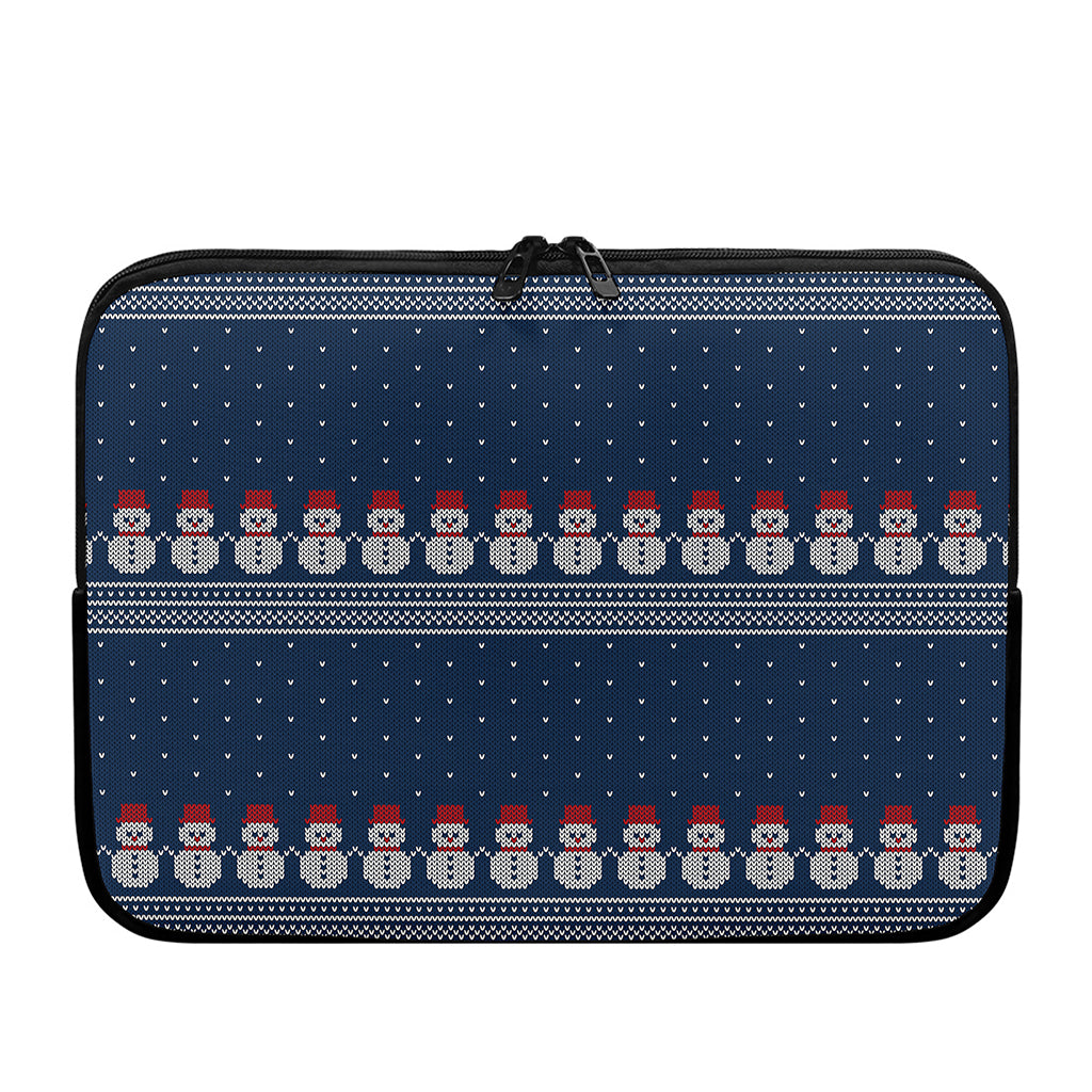Snowman Knitted Pattern Print Laptop Sleeve