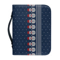 Snowman Knitted Pattern Print Leather Bible Cover