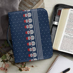 Snowman Knitted Pattern Print Leather Bible Cover