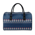 Snowman Knitted Pattern Print Leather Duffel Bag