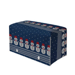 Snowman Knitted Pattern Print Leather Tissue Box Cover