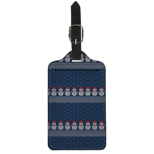 Snowman Knitted Pattern Print Luggage Tag