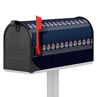 Snowman Knitted Pattern Print Mailbox Cover