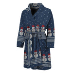 Snowman Knitted Pattern Print Men's Bathrobe