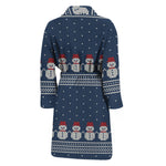Snowman Knitted Pattern Print Men's Bathrobe