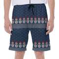 Snowman Knitted Pattern Print Men's Beach Shorts