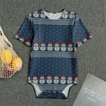 Snowman Knitted Pattern Print Men's Bodysuit