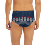 Snowman Knitted Pattern Print Men's Briefs