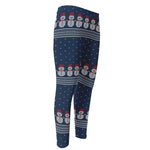 Snowman Knitted Pattern Print Men's Compression Pants