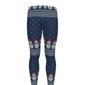 Snowman Knitted Pattern Print Men's Leggings