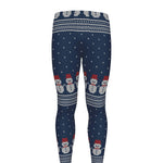 Snowman Knitted Pattern Print Men's leggings