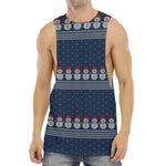 Snowman Knitted Pattern Print Men's Muscle Tank Top