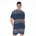 Snowman Knitted Pattern Print Men's Rompers