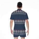Snowman Knitted Pattern Print Men's Rompers