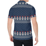 Snowman Knitted Pattern Print Men's Shirt