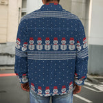 Snowman Knitted Pattern Print Men's Shirt Jacket