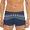 Snowman Knitted Pattern Print Men's Short Boxer Briefs