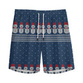 Snowman Knitted Pattern Print Men's Athletic Shorts