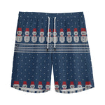 Snowman Knitted Pattern Print Men's Sports Shorts