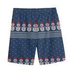 Snowman Knitted Pattern Print Men's Sports Shorts